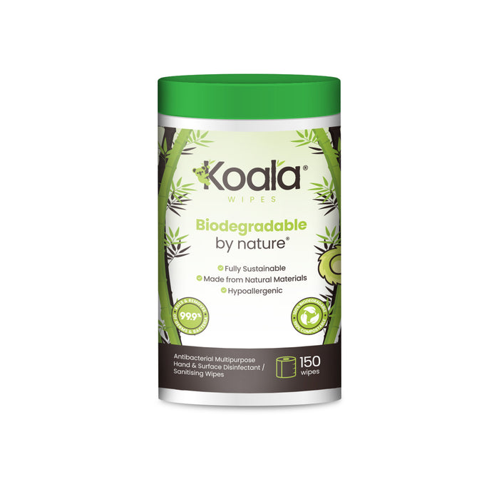 Koala Eco-Friendly Antibacterial, Sanitising | Disinfectant Wipes: Multipurpose, Alcohol-Free, Biodegradable & Compostable Hand & Surface wipes.