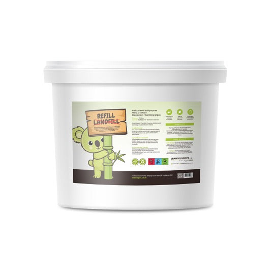 Koala® 800 Sheet XL Biodegradable & Compostable Bucket Wipes: All-Natural Germ-Killing Power for Hands & Surfaces - Grange Europe Ltd - Online Store