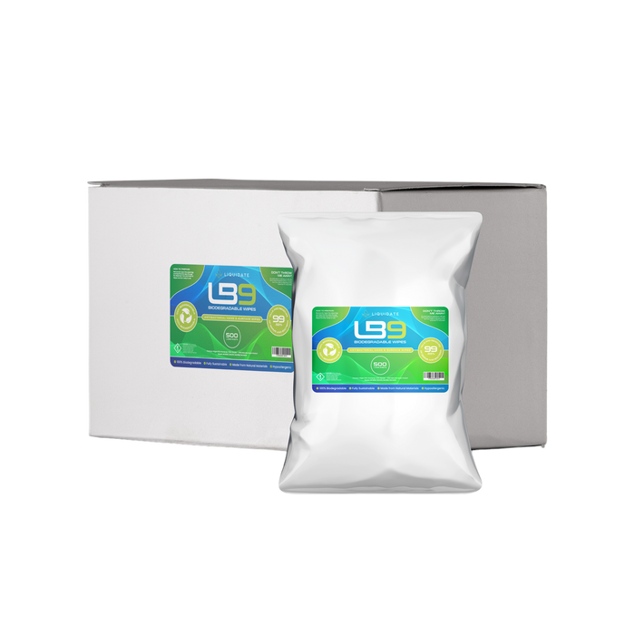 Liquidate® LB9 Biodegradable Wipes: 100% Plant-Based, Compostable, & Effective Germ Removal - Grange Europe Ltd - Online Store