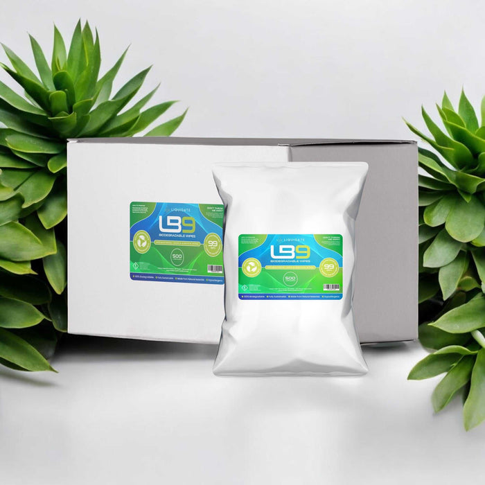 Liquidate® LB9 Biodegradable Wipes: 100% Plant-Based, Compostable, & Effective Germ Removal - Grange Europe Ltd - Online Store