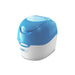 WIPEPOD® v2 blue and white wipes dispenser with modern design and airtight seal.