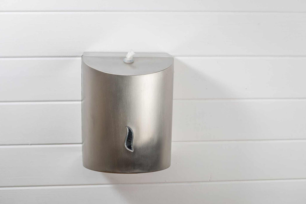 Brushed Stainless Steel Wall-Mounted Dispenser for Antibacterial Hand & Surface Wipes - Grange Europe Ltd - Online Store