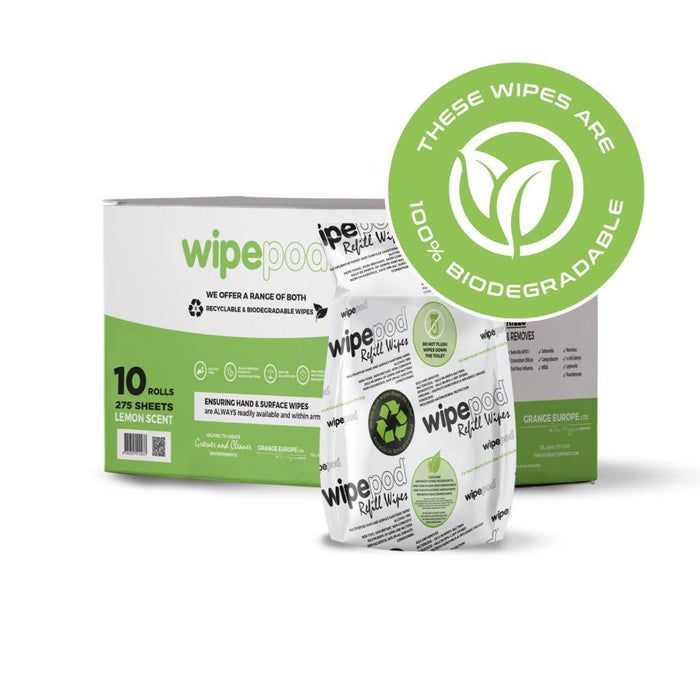 2750-Count Large Biodegradable Antibacterial Wet Wipes (10 Rolls) - 100% Eco-Friendly