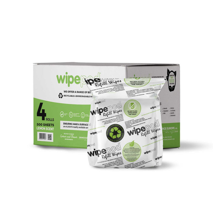 2000 XL Sheets (500/Roll), 100% Recyclable | Multipurpose Antibacterial Hand & Surface Wipes - Grange Europe Ltd - Online Store