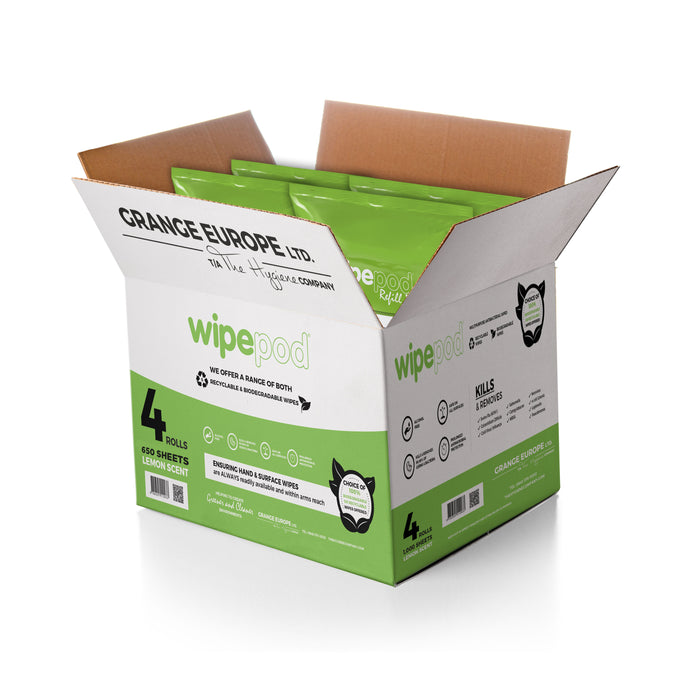 2000-Count XL Antibacterial Wet Wipes Refill Pack (4 Rolls) - 100% Biodegradable & Compostable