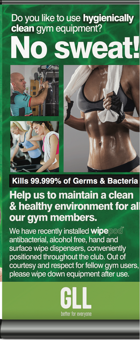 GLL Clean Gym Promotional Pull Up Banner - Grange Europe Ltd - Online Store